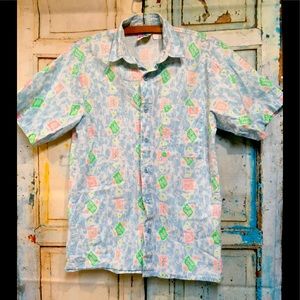 Vintage Sun Gear Hawaiian Shirt Size S 40”
